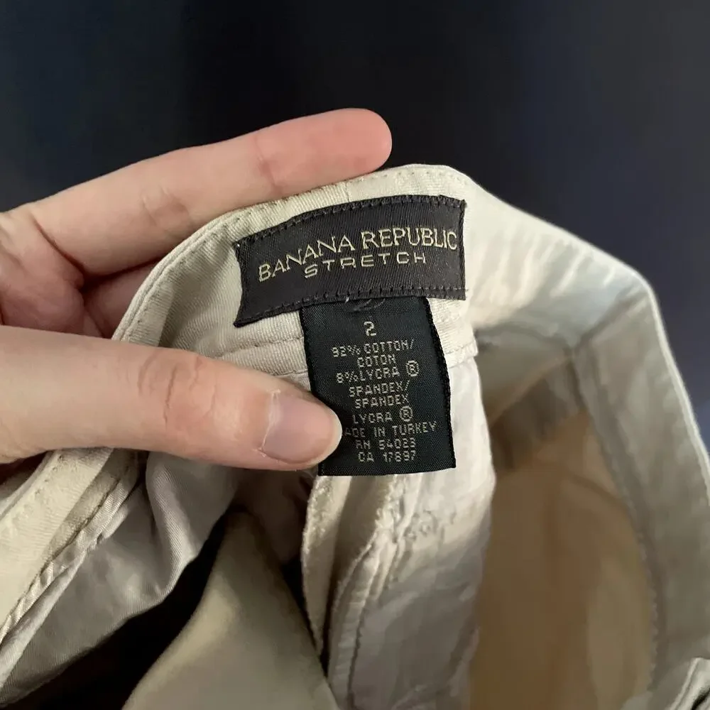 Banana Republic‎ stretch sandy khakis women's size 2 cotton pants high waist